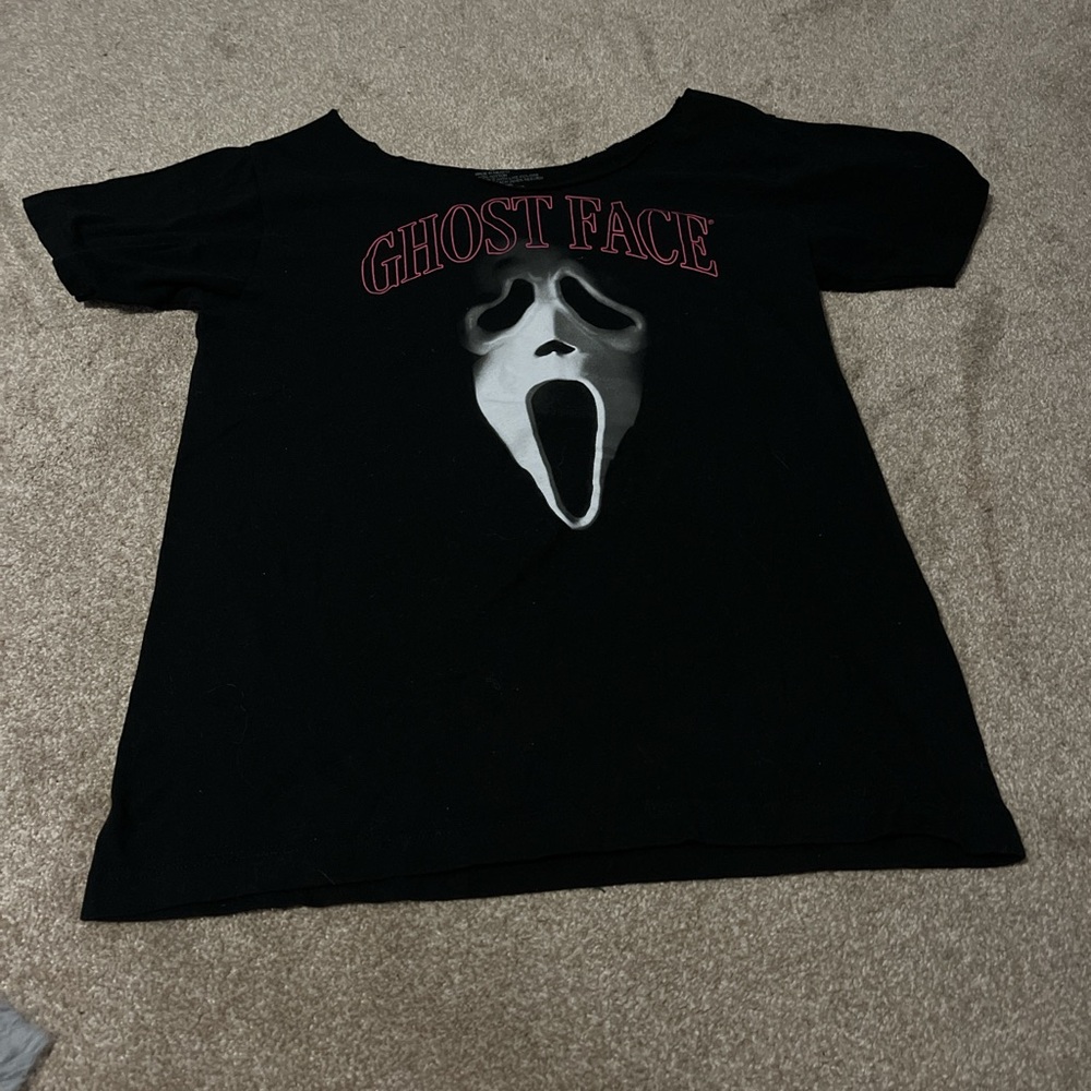 black ghost face t-shirt